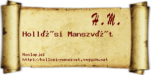 Hollósi Manszvét névjegykártya